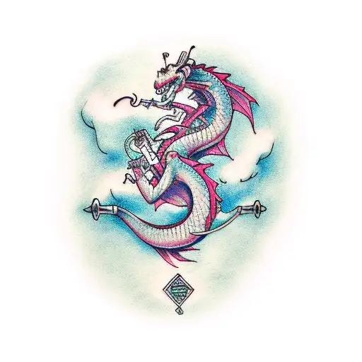 Dragon Playing Trumpet