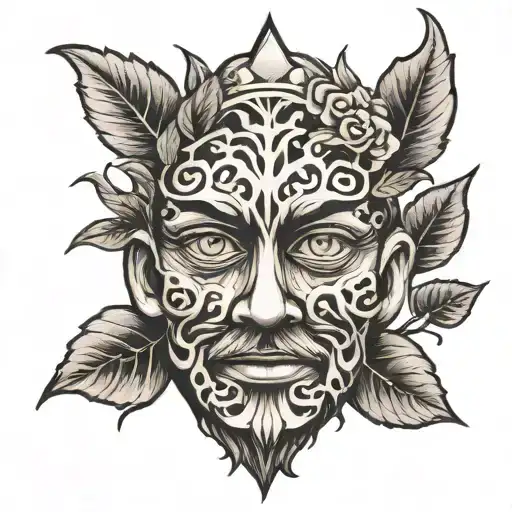 Tree Face Trinity Old School Black Grey