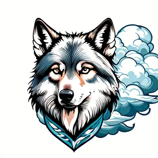 Wolf And Cloud Background