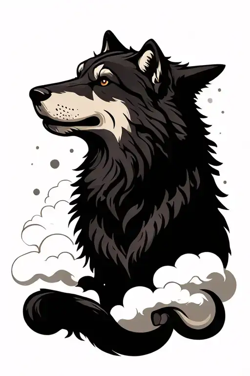 Wolf And Cloud Background