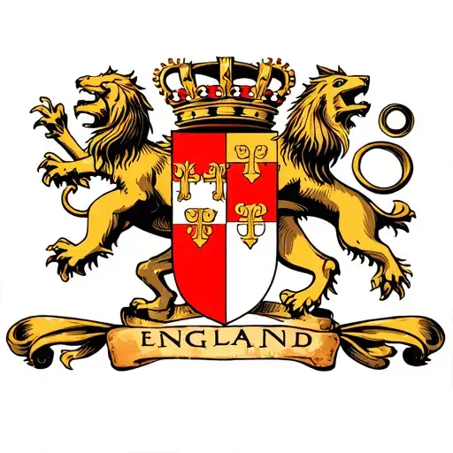 England Coat Of Arms Red Shield Gold Lions In The Center Like The Coat Of Arms