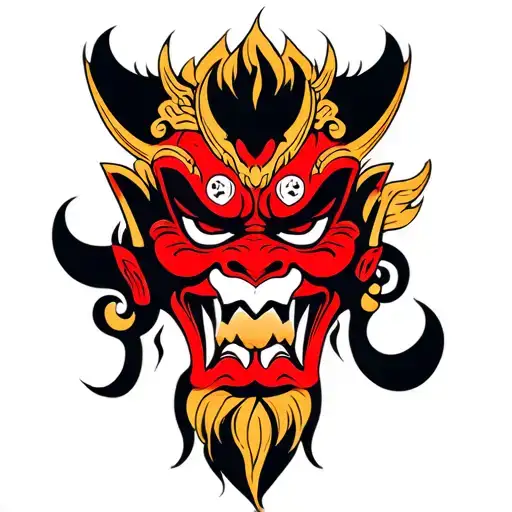 Oni Mask Faceing Forward