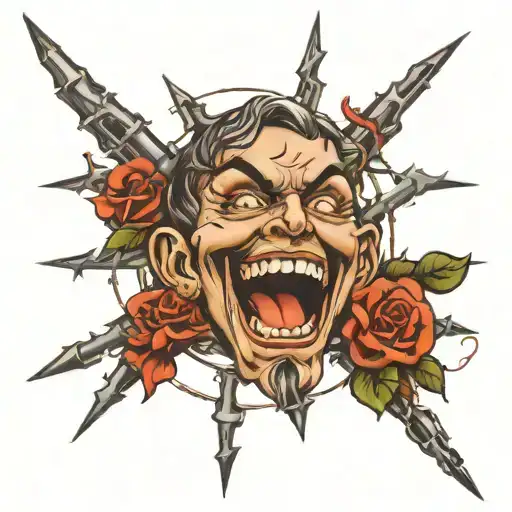 Mogashka's Face In Barbed Wire