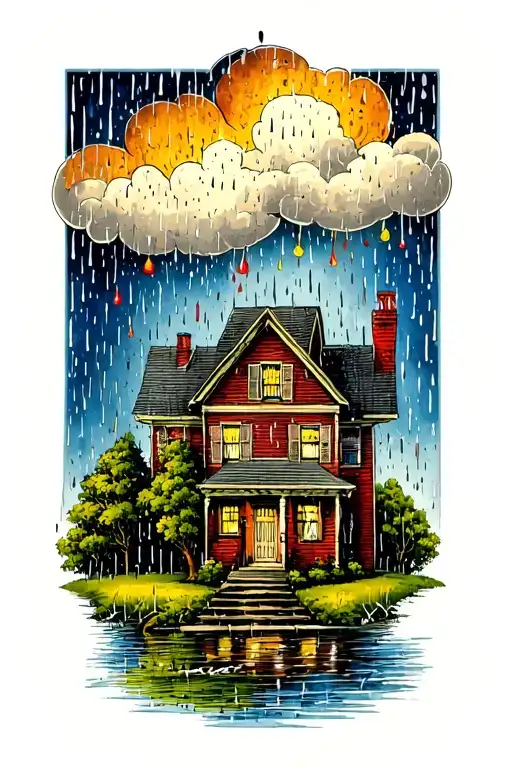 Rain Over House