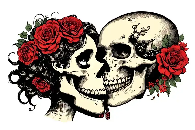 Me And My Girlfriend Skulls In Surroundings Time To Time