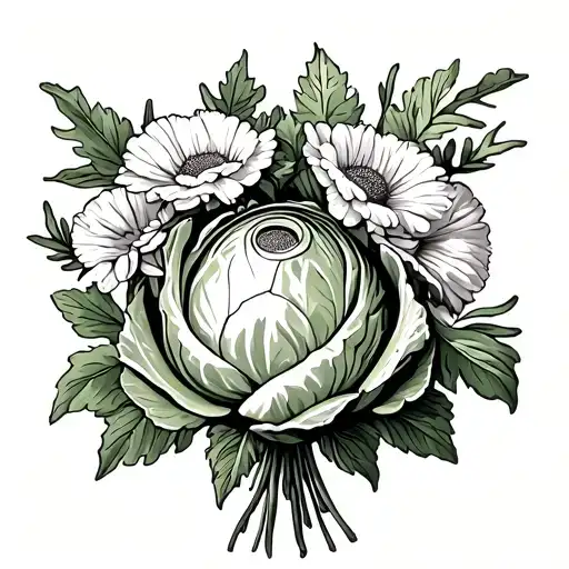 Cabbage And Flower Bouquet