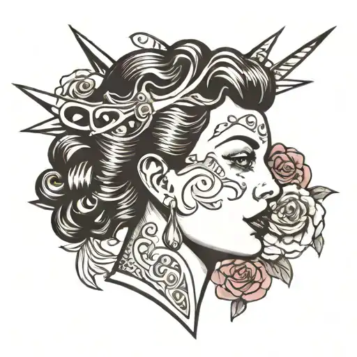 Lady Head Split By Scissors