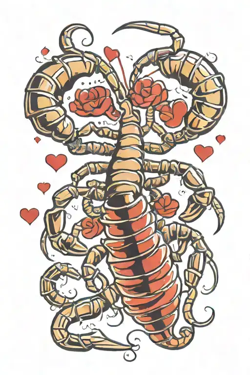 Medium Female Scorpion With Hearts