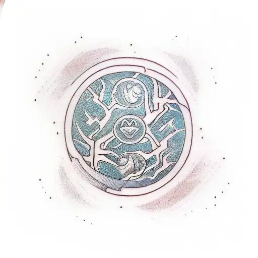 Yin Yang Tree Banches And Roots