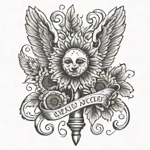 Breast Cancer Bobbin With Angel Wings And Sunflower