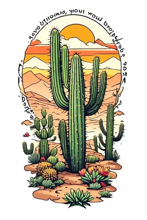 Desert Landscape Filled With Cacti