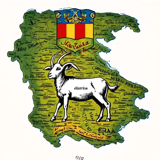 Map Of Istria With The Istrian Goat In The Middle