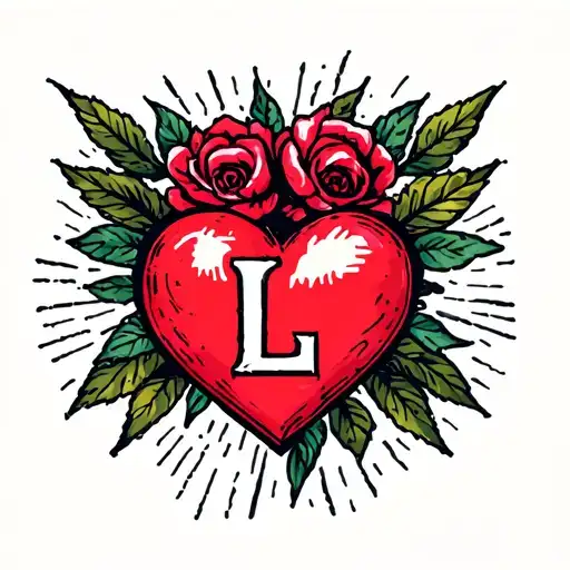 A Stitch That Holds A Heart Where There Is An L In It