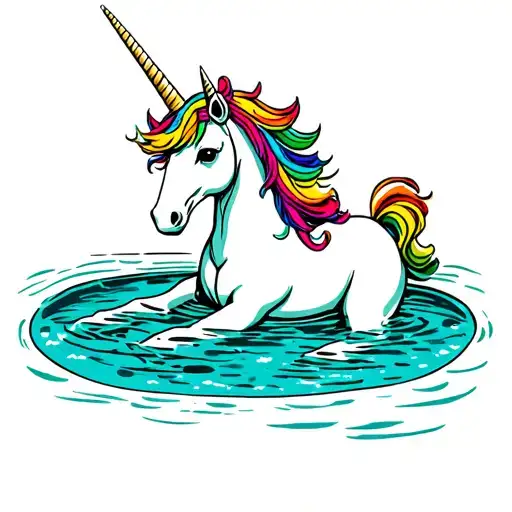 Unicorn In A Swimmingpool