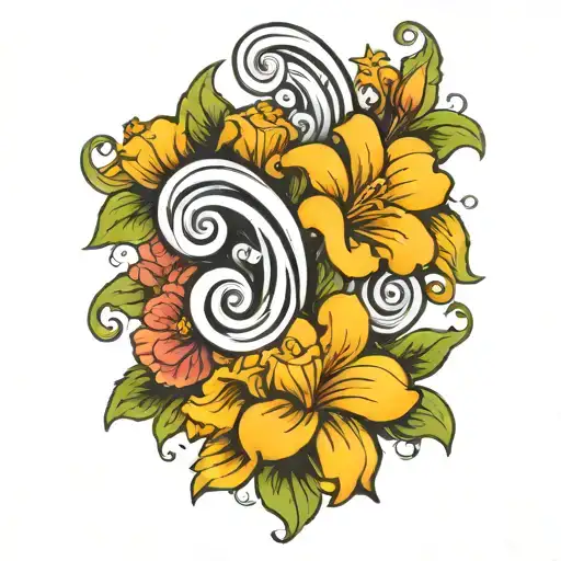 Flowers With Swirly Name Vad