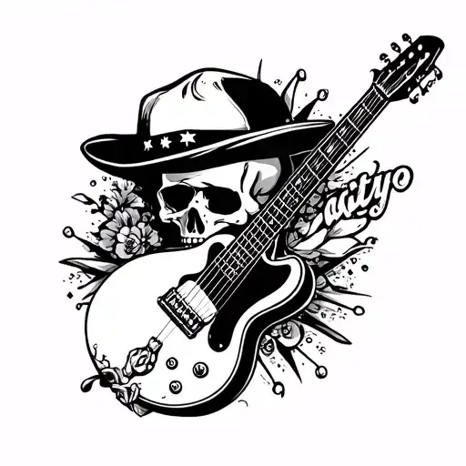 Skull In Cap Guitar