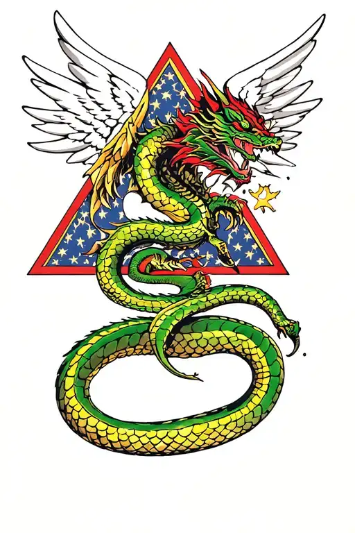 Triangle Dragon-snake Angel Light Awake