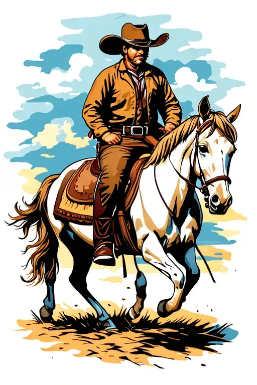 Cowboy Riding A Horse