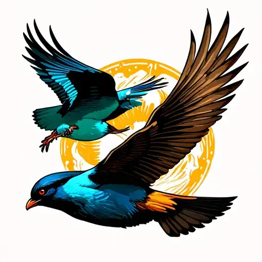 Birds Flying Towards