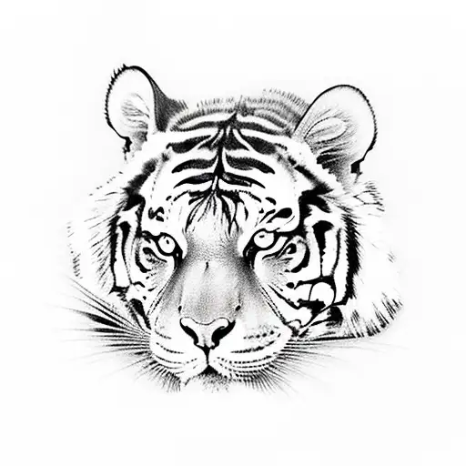 A Vibrant Tropical Jungle Scene With A Majestic Tiger And Colorful Parrots