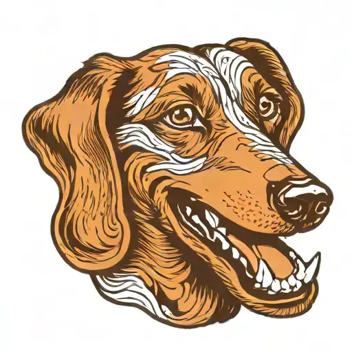 Dachshund Head With Mouth Open