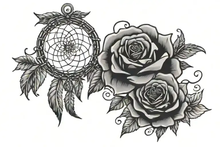 Dream Catcher Rose Intertwined Coins Falling
