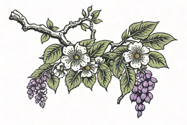 Violet And Willow Tree