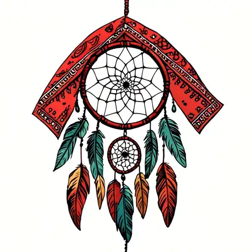 Red Bandana Aroudn A Dream Catcher