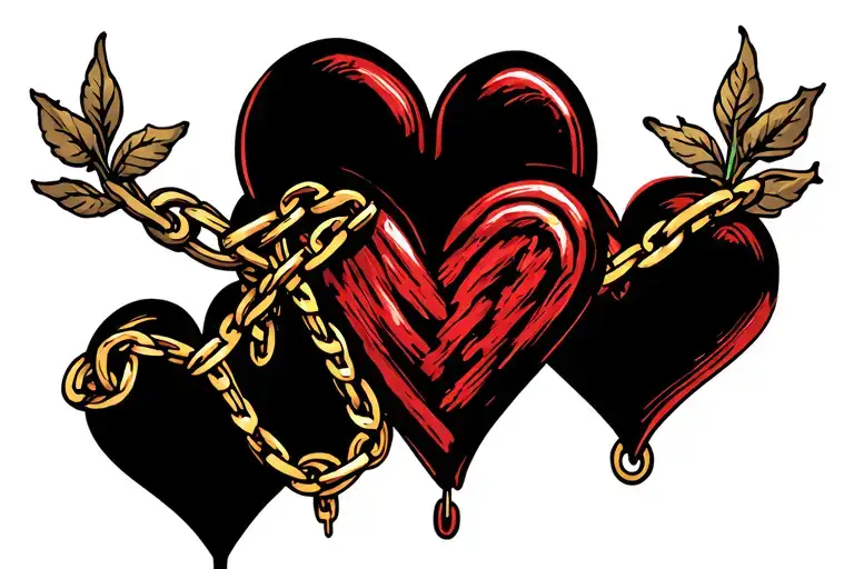 3 Chain Linked Hearts