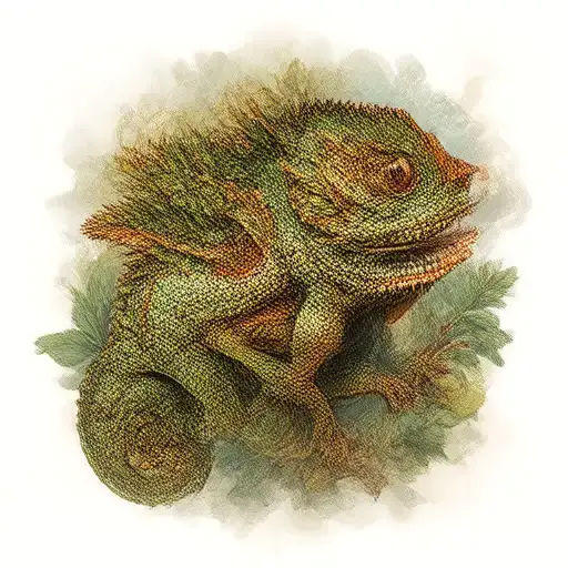 Chameleon Smoking Weed