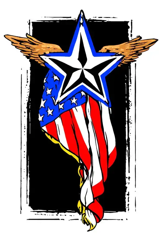 Single Star American Flag Inside Of It Symbolizing The Client's