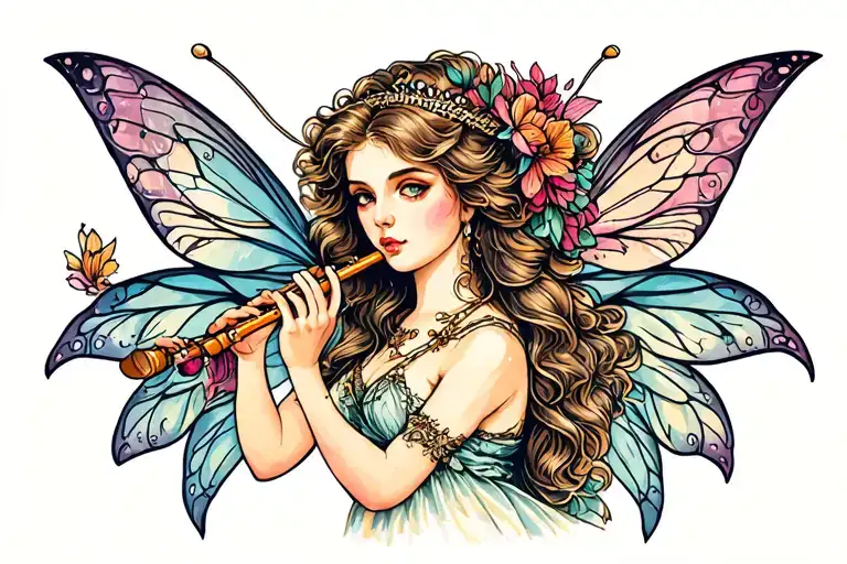 Fairy Playing The Flute