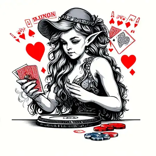 Elf Playing Blackjack