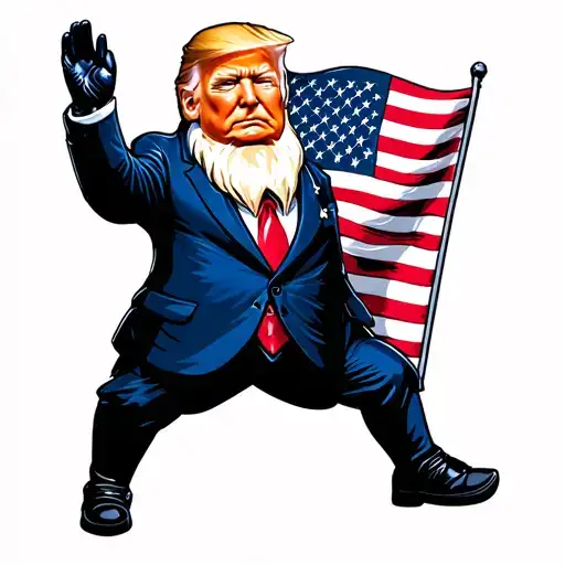 Gnome That Looks Like Trump Waving U S Flag And Is Waving At Joe Biden