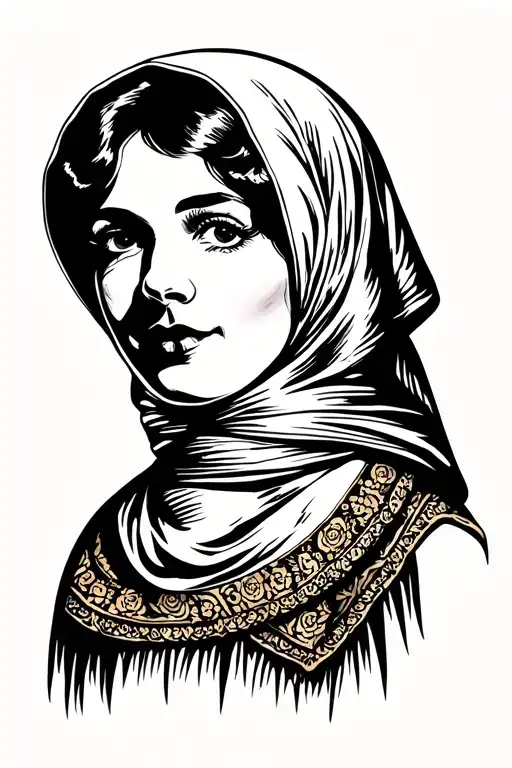 Flapper Girl In Babushka Scarf