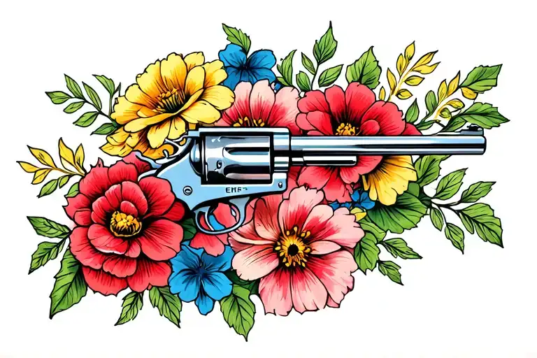 Revolver Shooting Flowers