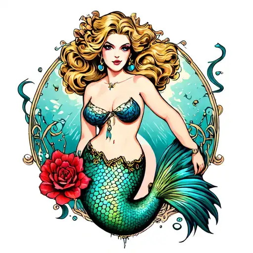 Pinup Mermaid With Evil Twist
