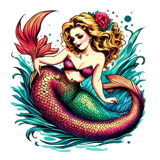 Pinup Mermaid With Wicked Twist