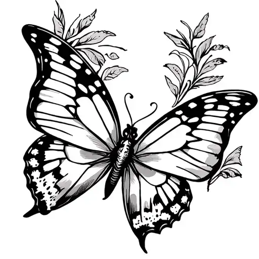 3 Butterflies Flying