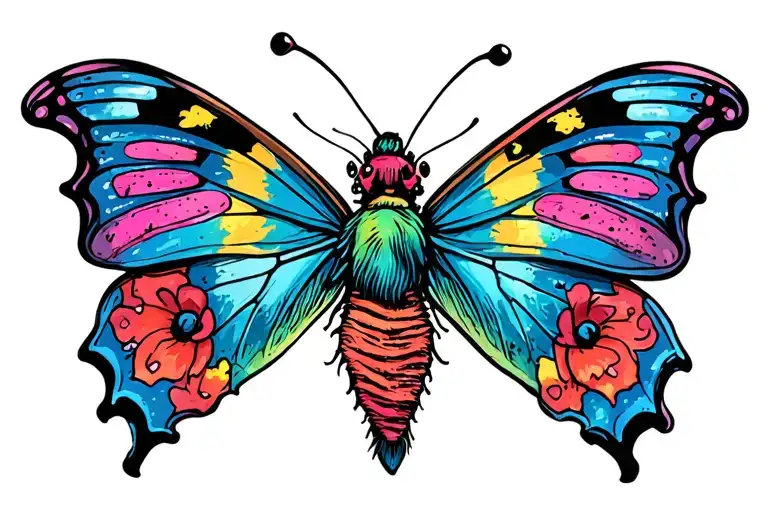 Colorful Rotting Butterfly