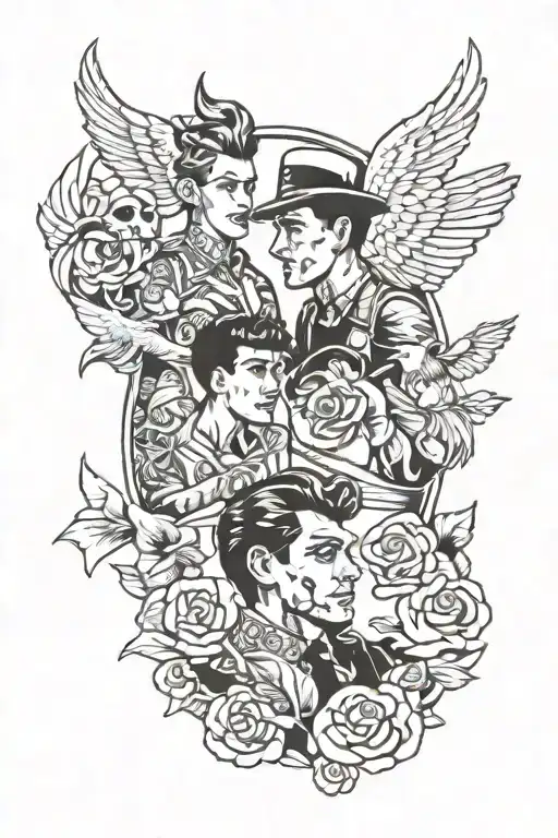 Tattoos For Best Friends Guys Sitting