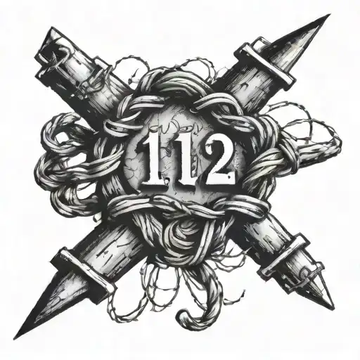 The Numbers 1312 In Barbed Wire Wrapped Around Its