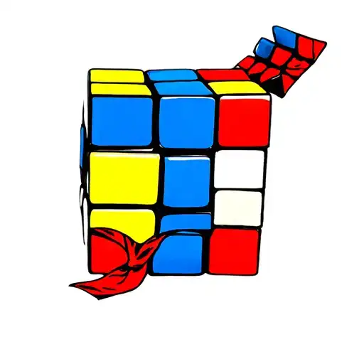 Rubix Cube With Neck Tie Around It