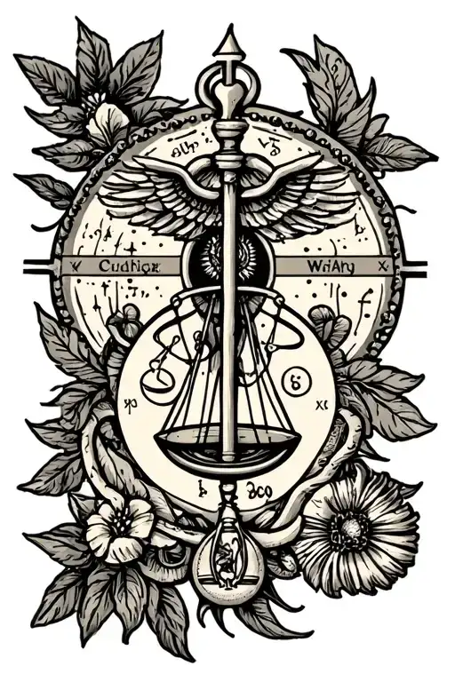 Aquarius And Libra Zodiac Symbols Combined