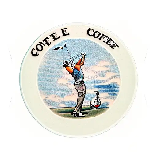 A Golfer Teeing Off From The Top Of A Coffee Cup