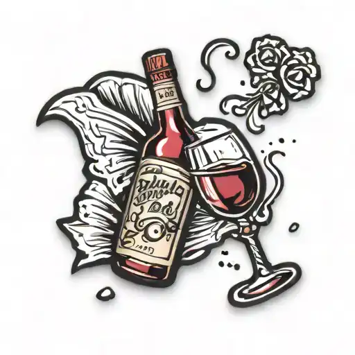 Spilled Wine Bottle