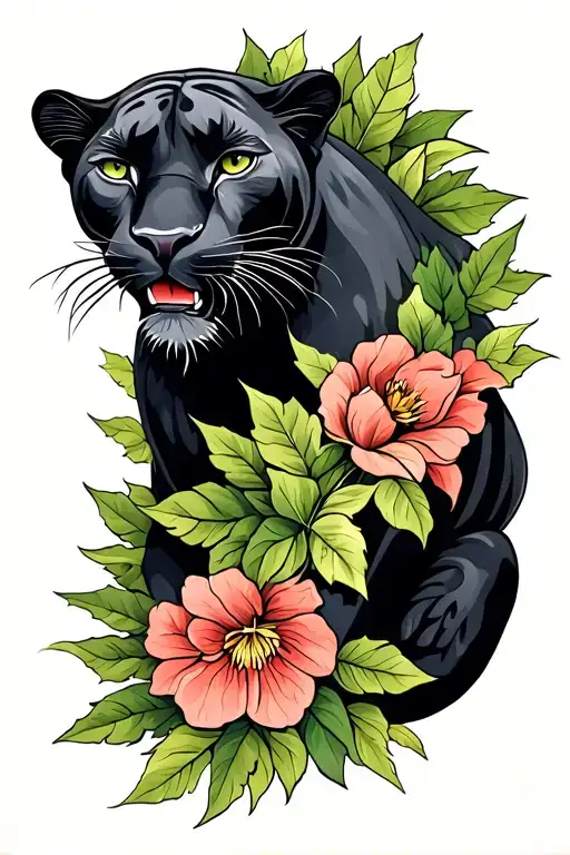 Panther Emerging With Foliage