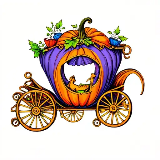 Pumpkin Carriage Cinderella In Color