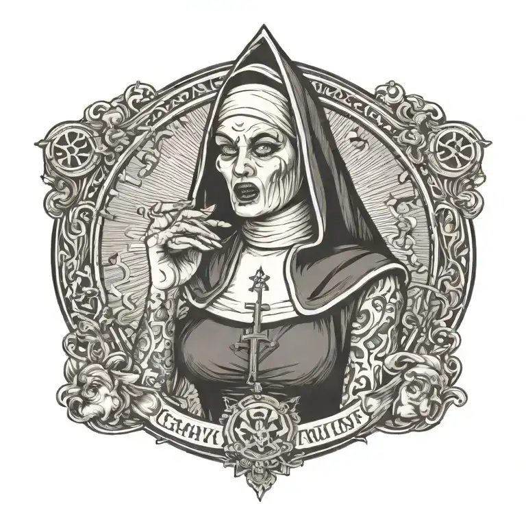 Crazy Naughty Sexy Nun Smoking Vape