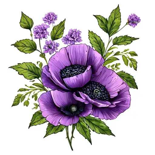Masculine Lilac And Poppy Flower